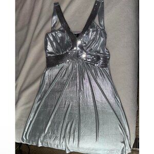2000s Y2K Silver Sequin Iridescent Dress 🩶